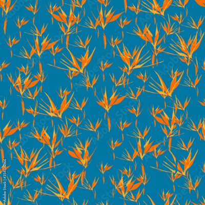 Papier peint  Seamless summer pattern with strelitzia flowers