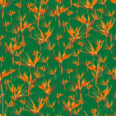 Papier peint  Seamless summer pattern with strelitzia flowers
