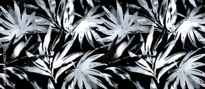 Papier peint  Seamless tropical pattern with strelitzia. Textile print pattern. Exotic leaves pattern