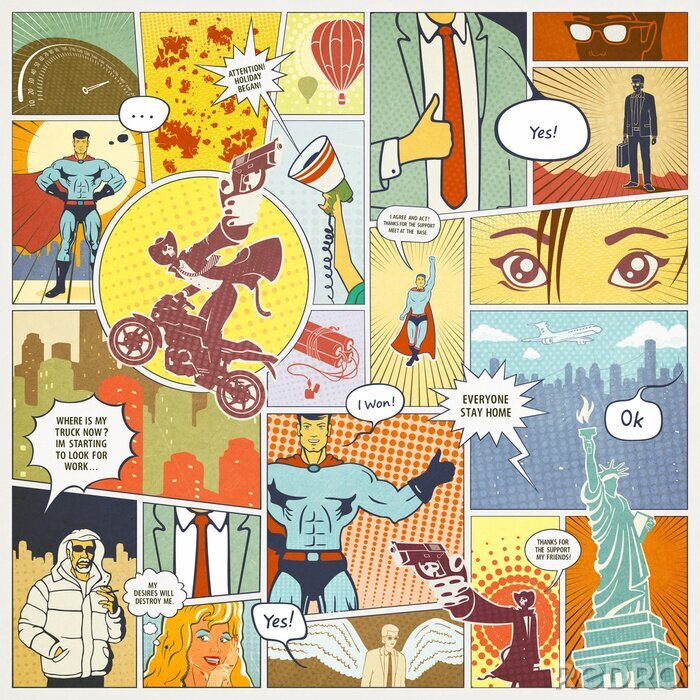 Papier peint  Seiten-Comic-Layout-Konzept