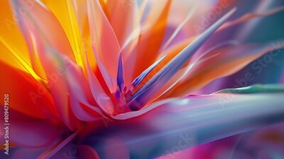Papier peint  Serenity Unveiled: Zooming in reveals the Strelitzia flower's serene beauty, a gentle reminder to find peace within.