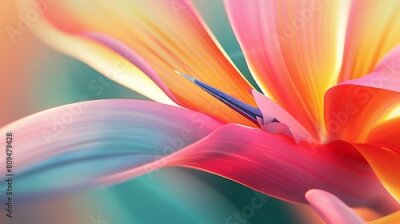 Papier peint  Serenity Unveiled: Zooming in reveals the Strelitzia flower's serene beauty, a gentle reminder to find peace within.