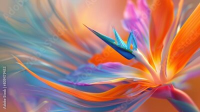 Papier peint  Serenity Unveiled: Zooming in reveals the Strelitzia's serene beauty, a gentle reminder to find peace within.