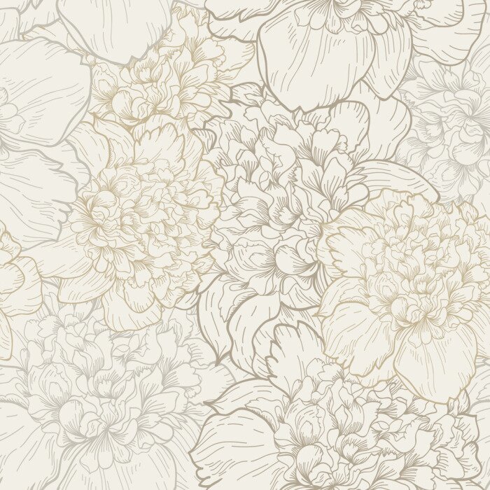 Papier peint  Shabby chic pivoines