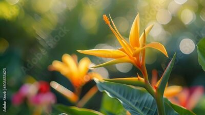 Papier peint  Shallow focus of Flor Ave del Paraiso flower in the garden