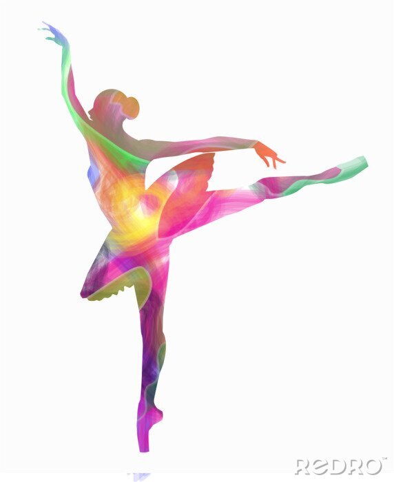 Papier peint  Silhouette abstraite de ballerine en train de danser