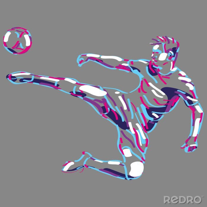 Papier peint  Silhouette d'un joueur avec le ballon