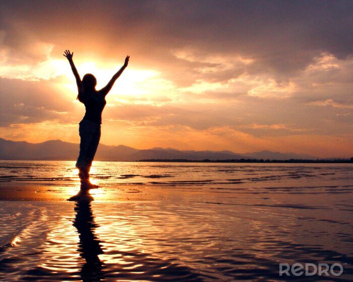 Papier peint  Silhouette d'une femme athlétique