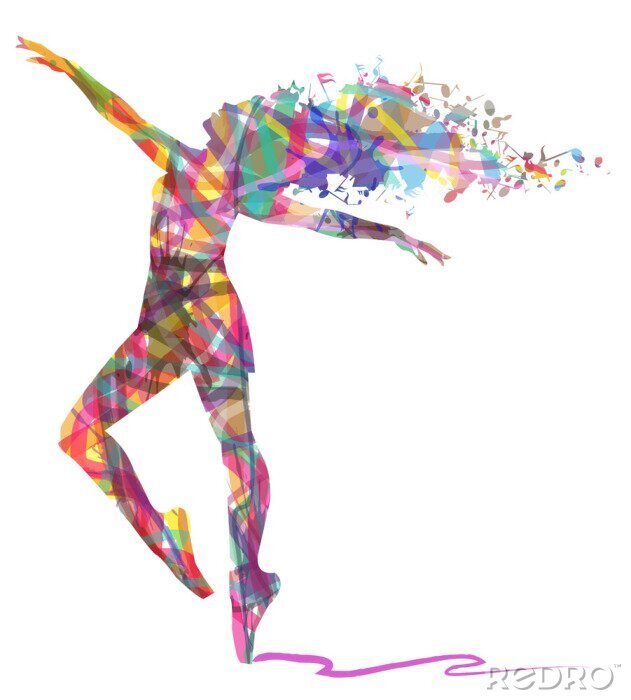 Papier peint  Silhouette de danseuse abstrait