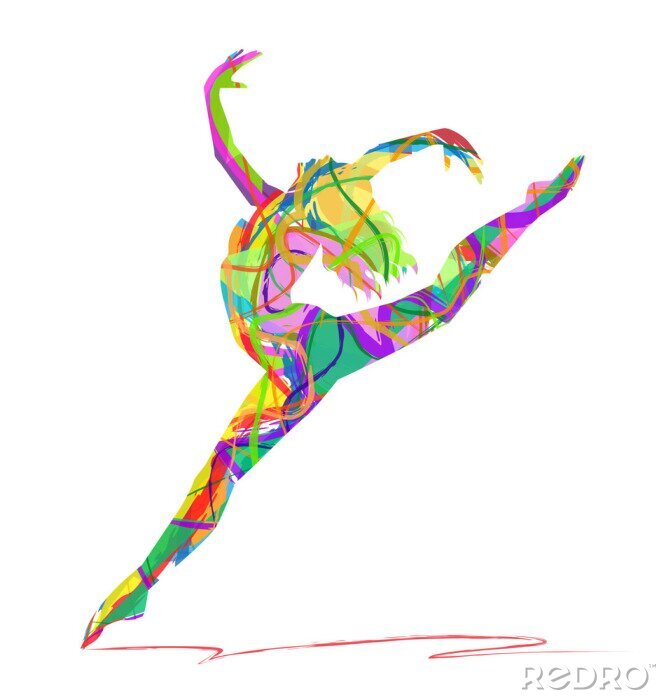 Papier peint  Silhouette de danseuse de ballet abstrait