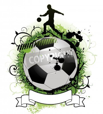 Papier peint  Silhouette de joueur sur le ballon