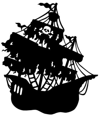 Silhouette de navire mystérieux pirate