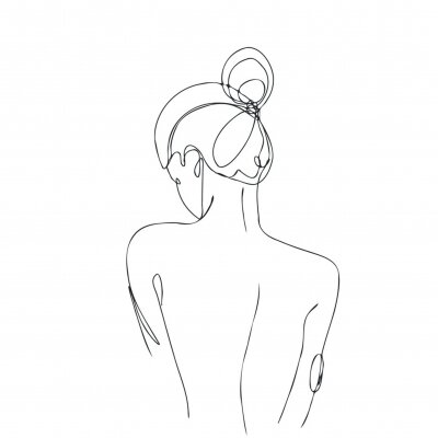 Papier peint  Silhouette féminine au trait