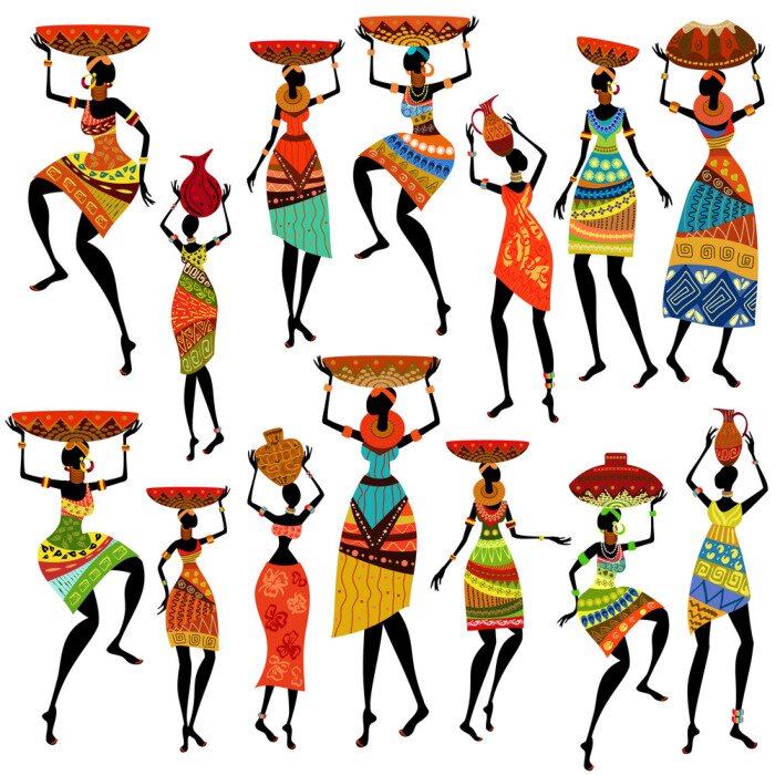 Papier peint  Silhouettes de belles femmes africaines