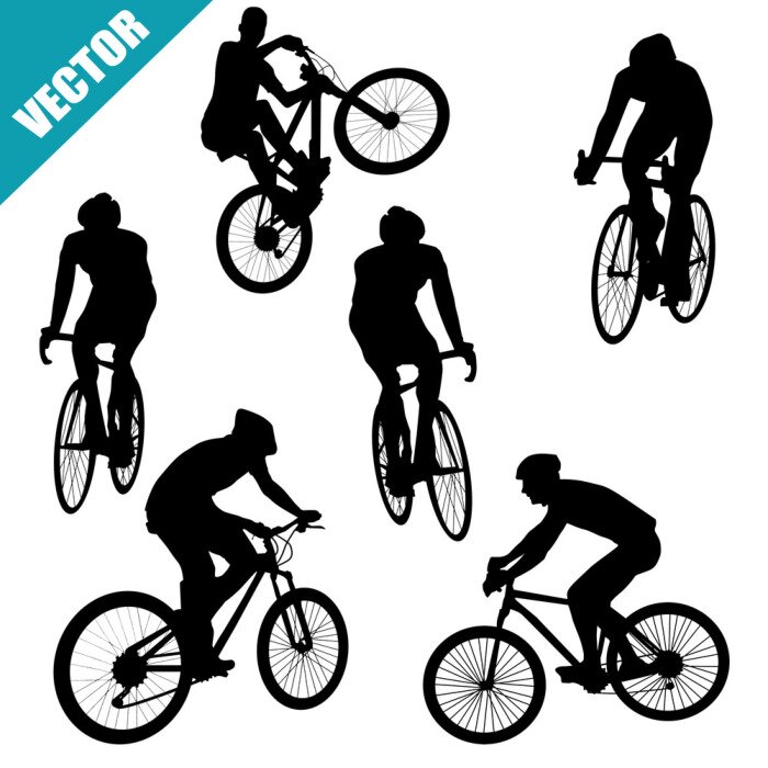 Papier peint  Silhouettes de cyclistes