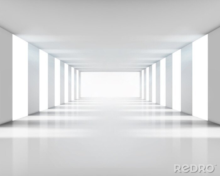 Papier peint  Simple tunnel blanc avec des colonnes
