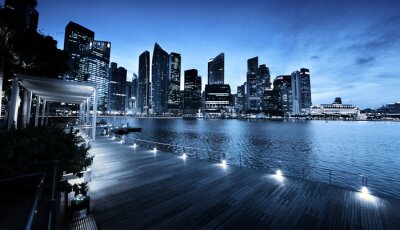 Singapour ville après le coucher de soleil