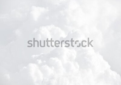 Papier peint  Sky with clouds, a view from an aeroplane above the clouds. Abstract nature background with clouds in light tonality. White cumulus clouds