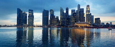 Papier peint  Skyline à Singapour de nuit
