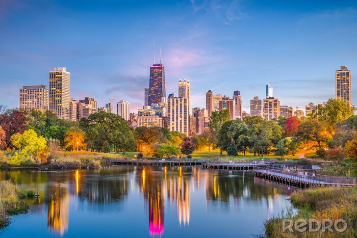 Papier peint  Skyline de Chicago et Lincoln Park