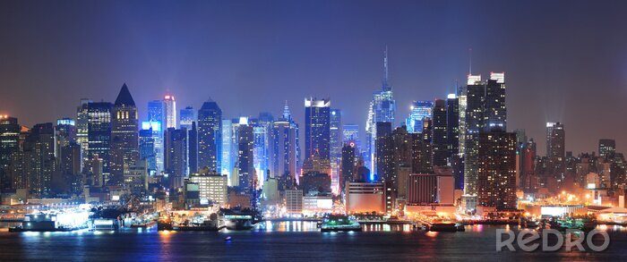 Papier peint  Skyline New York illuminée