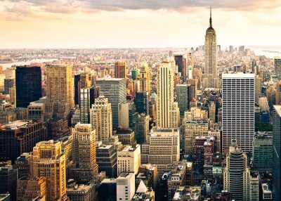 Papier peint  Skyline ville de New York aux couleurs monochromes