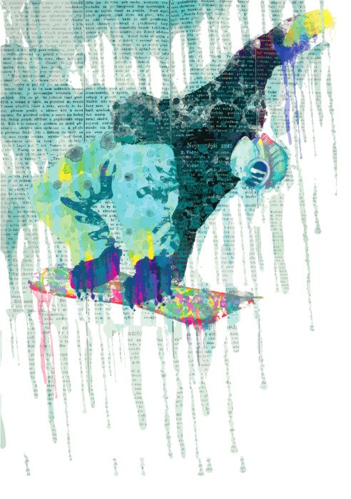 Papier peint  Snowboard melon grab