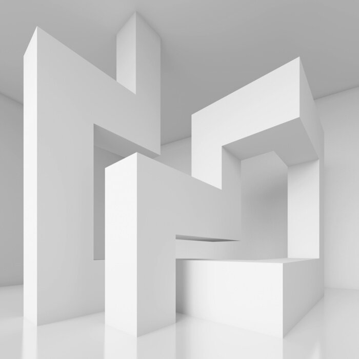 Papier peint  Solides 3d et effet de profondeur