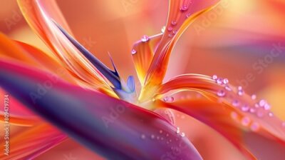 Papier peint  Soothing Beauty: Macro details unveil the Strelitzia flower's soothing beauty, a reminder to find tranquility in the midst of chaos.