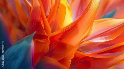 Papier peint  Soothing Beauty: Macro details unveil the Strelitzia flower's soothing beauty, a reminder to find tranquility in the midst of chaos.