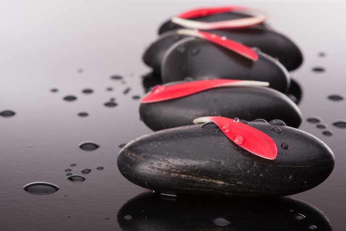 Papier peint  Spa et pierres volcaniques