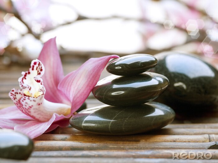 Papier peint  Spa pierres