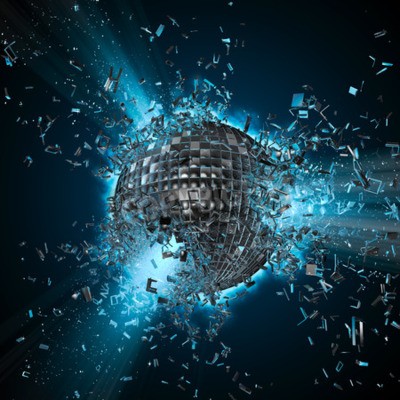 Papier peint  Sphère brisée en lévitation