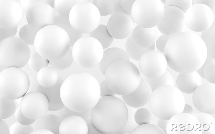 Papier peint  Sphères 3d en blanc
