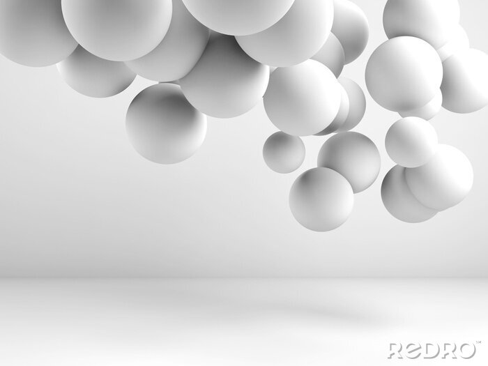 Papier peint  Sphères 3D en lévitation