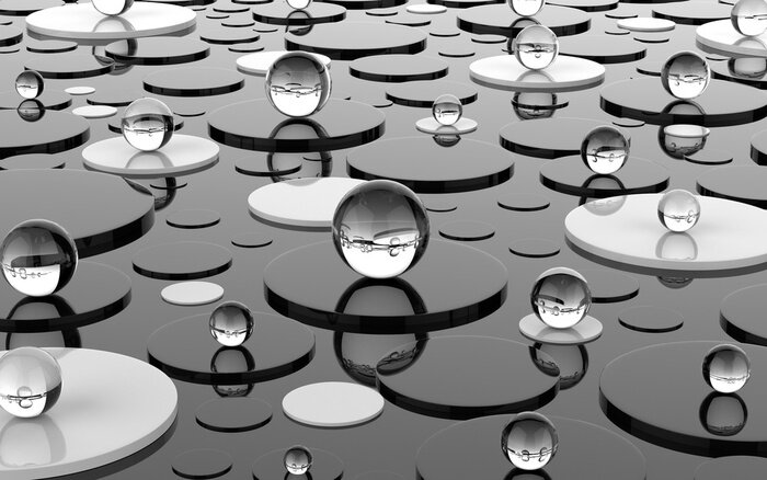 Papier peint  Sphères abstraites dans des tons gris