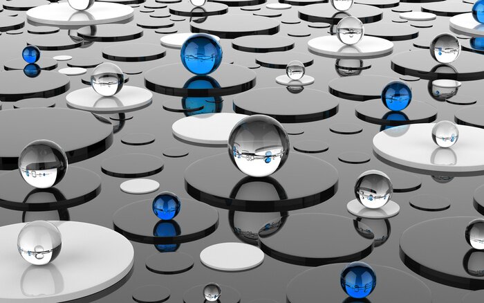 Papier peint  Sphères abstraites en verre