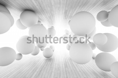 Papier peint  Sphères blanches dans un tunnel solaire 3D