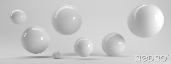 Papier peint  Sphères blanches scintillantes dans l'air