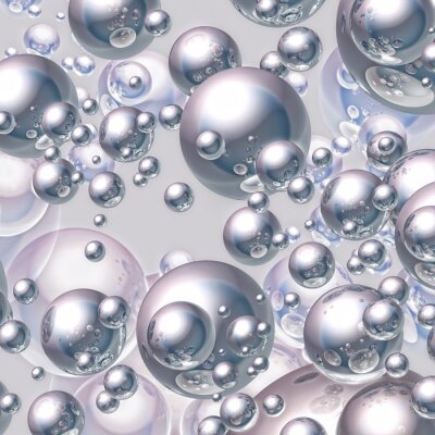 Papier peint  Sphères brillantes métalliques