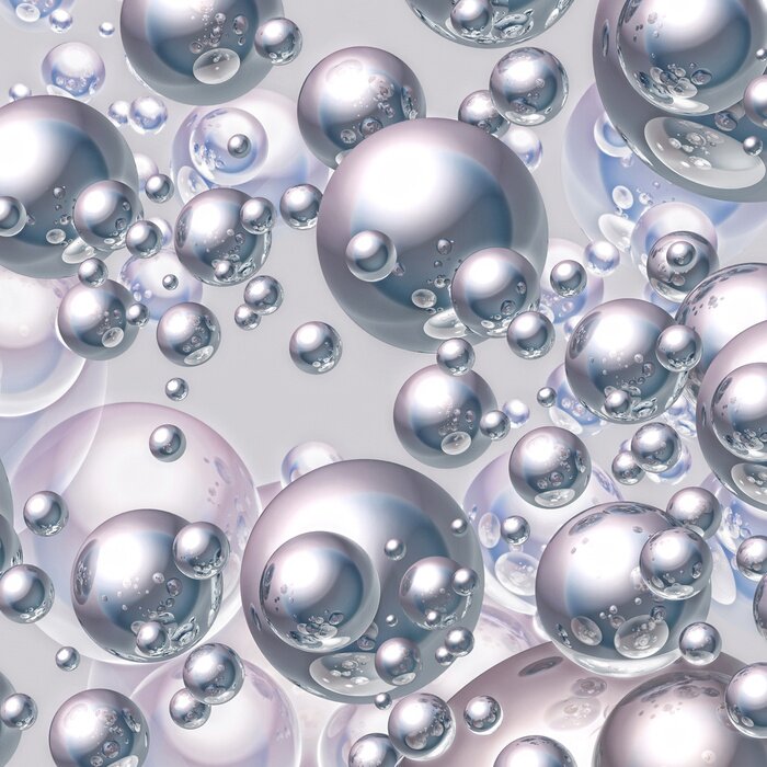 Papier peint  Sphères brillantes métalliques