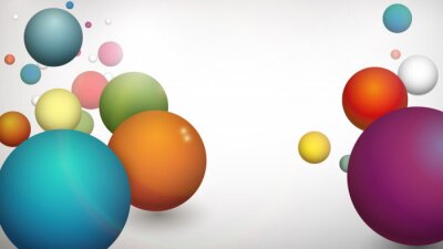 Papier peint  Sphères colorées en mat