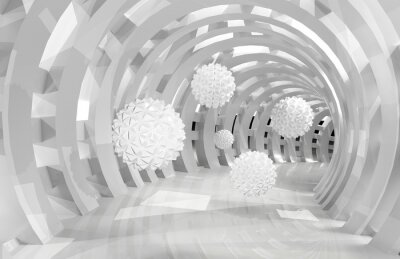 Papier peint  Sphères décoratives dans un tunnel