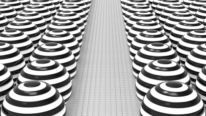 Papier peint  Sphères et rayures