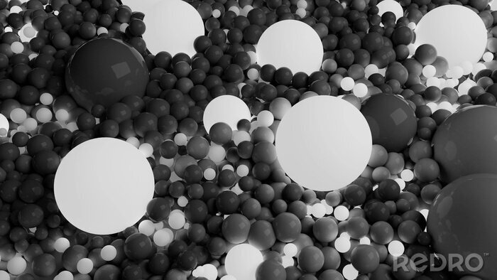 Papier peint  Sphères noires et blanches