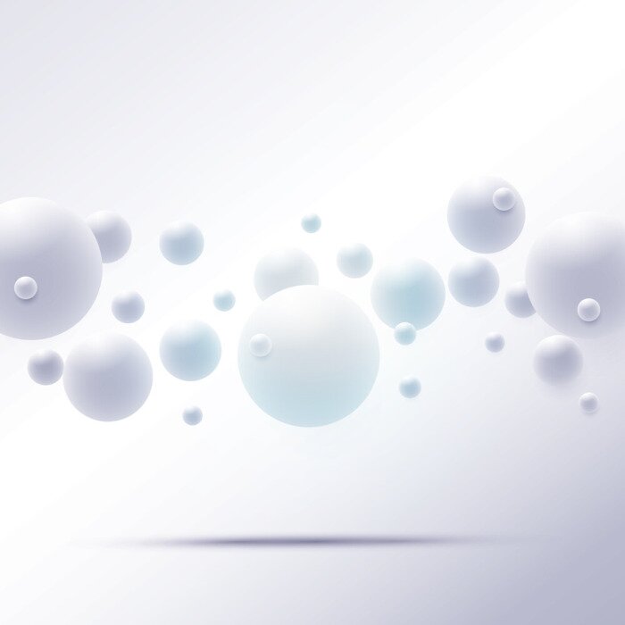 Papier peint  Sphères pastel dans une pièce blanche