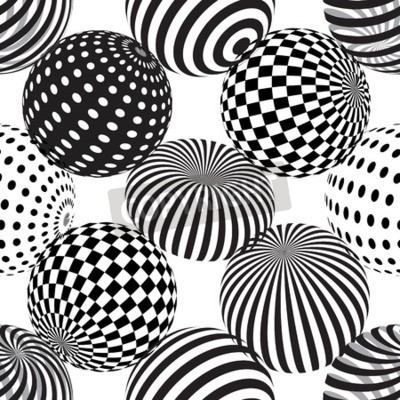 Papier peint  Sphères style op'art