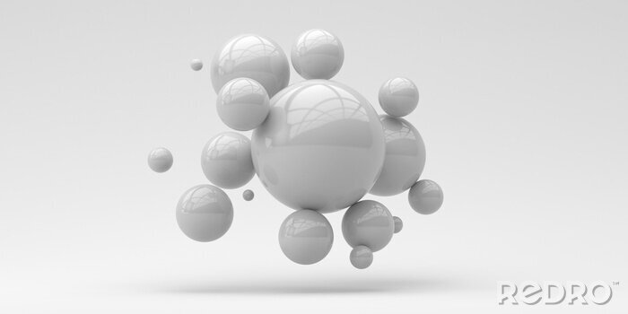 Papier peint  Sphères suspendues en 3D