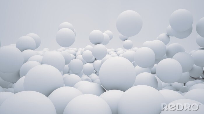 Papier peint  Sphères tridimensionnelles en blanc