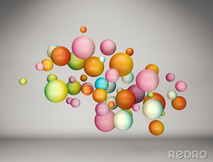 Papier peint  Sphères tridimensionnelles en couleurs